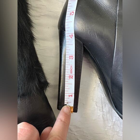 Vintage Christian Dior Black Fur Knee-high Boots 37.5 EU - Picture 7 of 16